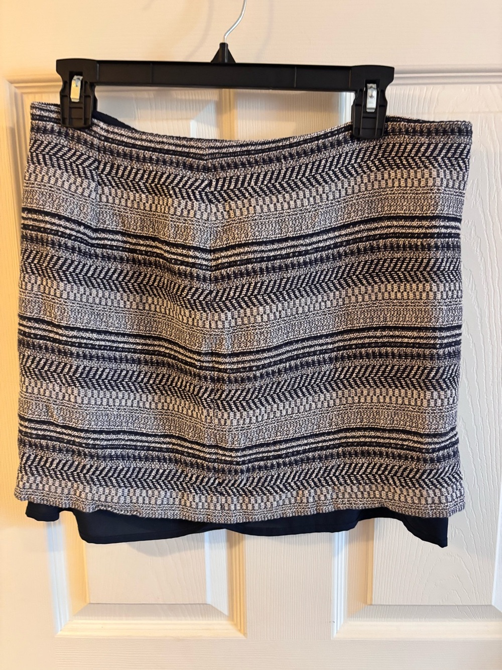 Banana Republic Tweed Geometric Mini Skirt Navy Size 10